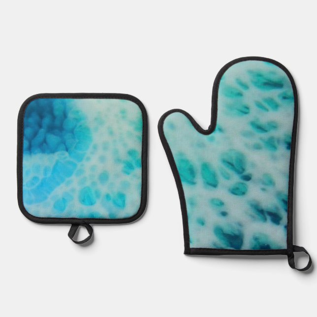 Set De Manoplas Blue Crush - Abstract Coastal Artwork  (Anverso)