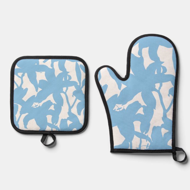 Set De Manoplas Blue Lily Silhouete (Anverso)