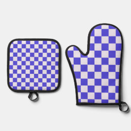 Set De Manoplas Blueberry cream checkered pattern