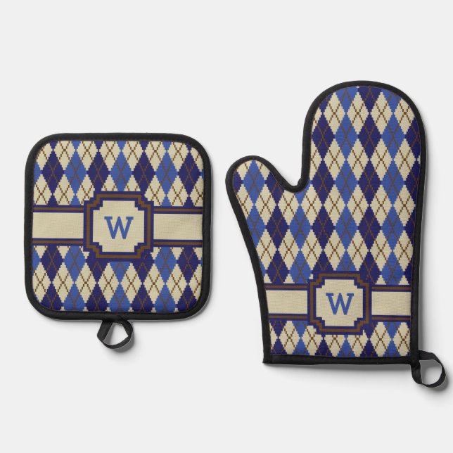 Set De Manoplas Blueberry Scone Argyle (Anverso)