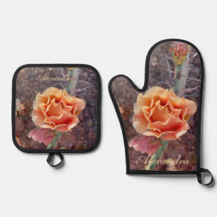 Set De Manoplas Bonito Peach Predy Pear Flower