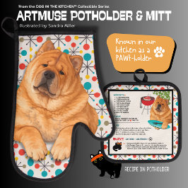 Set De Manoplas BOOPS RUB smooth chow Oven Mitt and Pot Holders