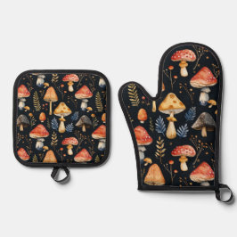 Set De Manoplas Bosque de champiñones y Fern