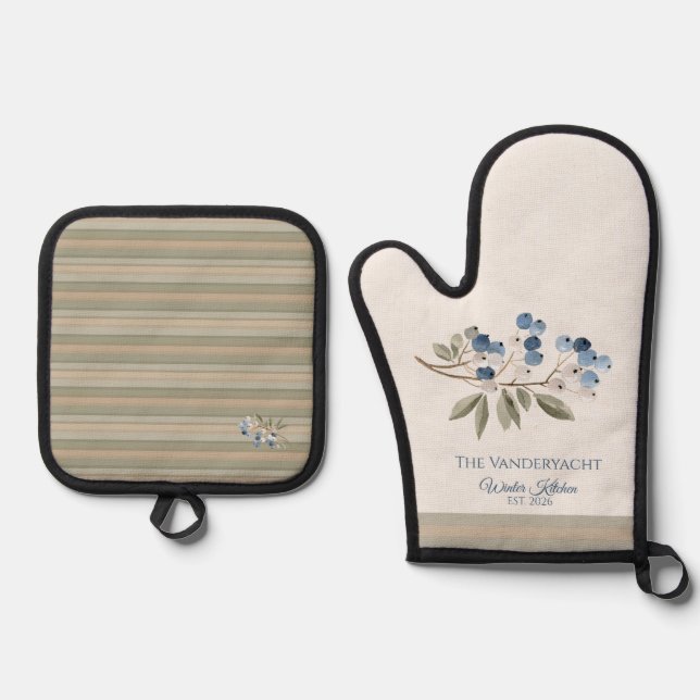 Set De Manoplas Botánico de Arándano Invernal (Anverso)