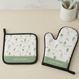 Set De Manoplas Botánico Lindo Personalizado
