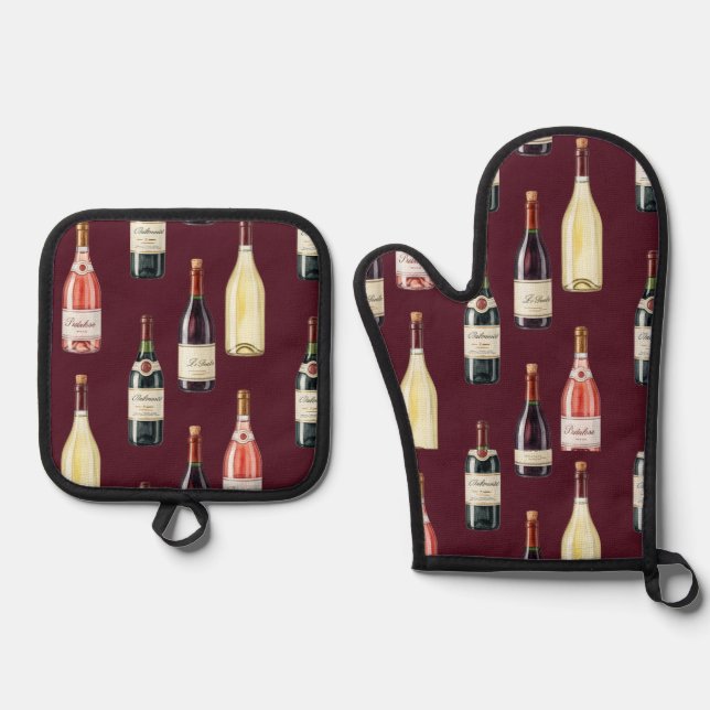 Set De Manoplas Botellas de vino de Natasha Us (Anverso)