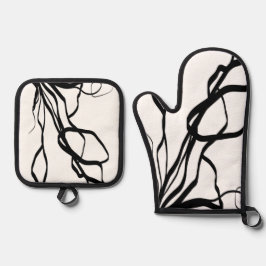 Set De Manoplas Bouquet Blanc: Resumen blanco y negro