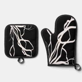 Set De Manoplas Bouquet Noir: Resumen en blanco y negro