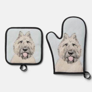 Set De Manoplas Bouvier de Flandes Pintura Cervatillo Atigrado Art