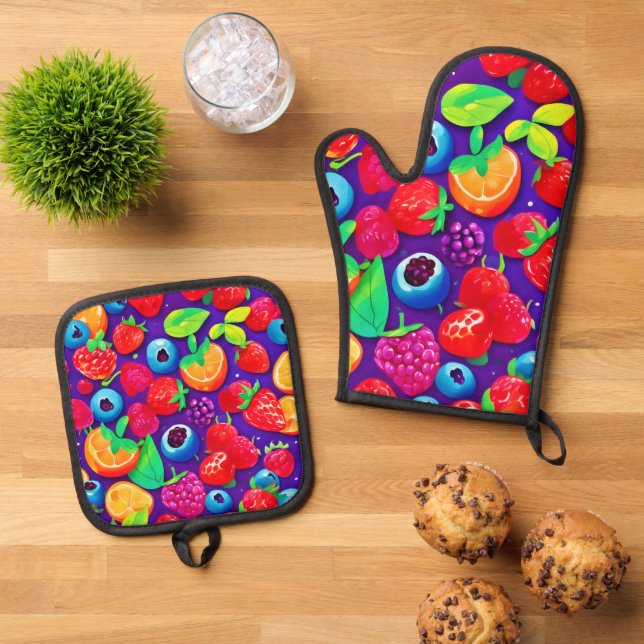 Set De Manoplas Brote de cítricos y bayas (De arriba hacia abajo)