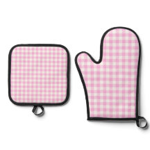 Cabaña Campestre Funda para Horno de Plaid Rosa