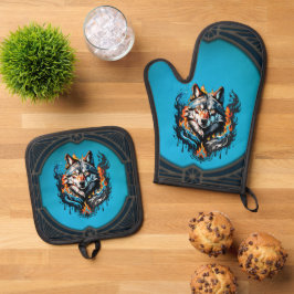 Set De Manoplas Cabeza de lobo majestuoso