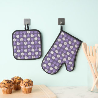 Set De Manoplas Cabeza de pescado deja Lilac blanco negro