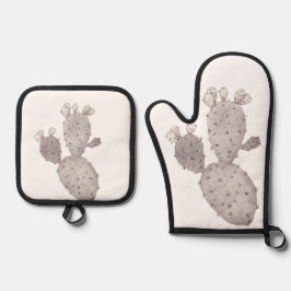 Set De Manoplas Cactus Oven Mitt y Pot Holders