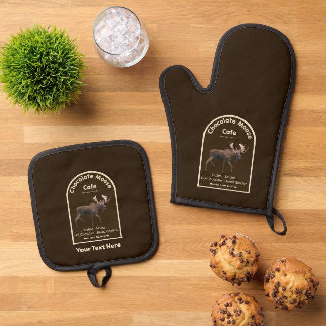 Set De Manoplas Cafetería de chocolate Moose (De arriba hacia abajo)