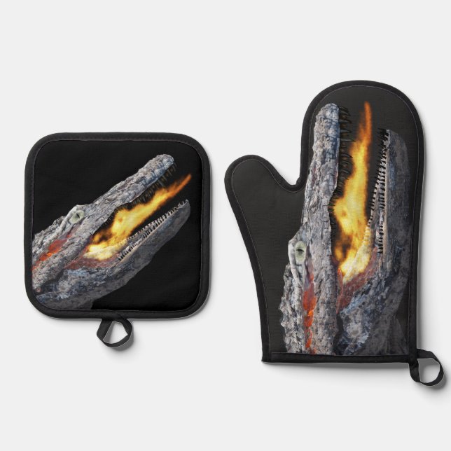 Set De Manoplas Caimán que escupe fuego (Anverso)