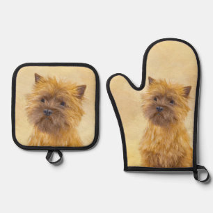 Set De Manoplas Cairn Terrier Pintura Cuta Original Mascota Perro 