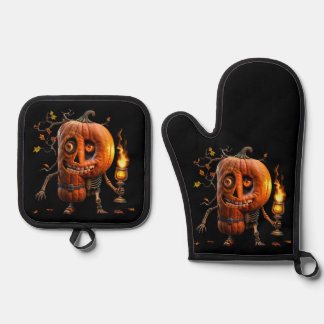 Set De Manoplas Calabaza de Halloween