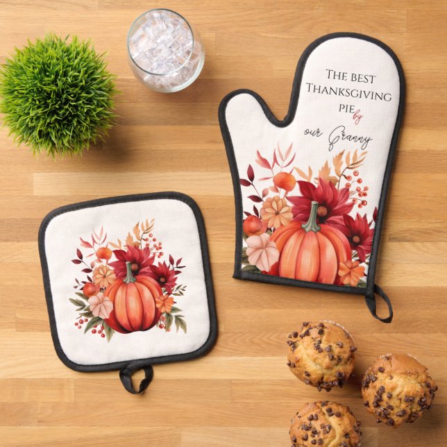 Set De Manoplas Calabaza Rustica de Acción de Gracias (De arriba hacia abajo)