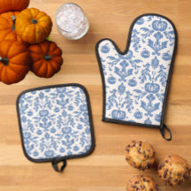 Calabazas de Otoño Azules y Blancas al Estilo Chin