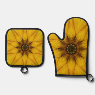 Set De Manoplas caleidoscopio de girasol
