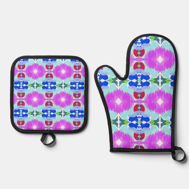 Set De Manoplas Calidoscopio Flor de Azure (Anverso)