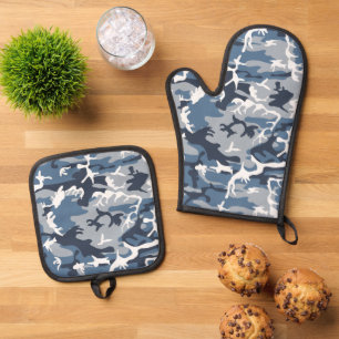 Set De Manoplas Camuflaje Azul Nieve Invernal, Militar, Ejército