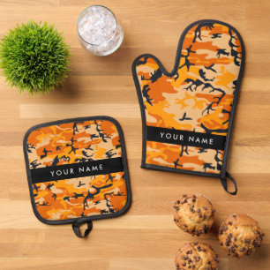 Set De Manoplas Camuflaje naranja Su nombre Personaliza