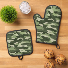 Set De Manoplas Camuflaje verde forestal