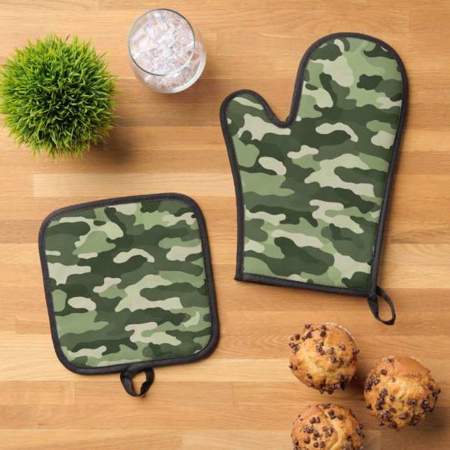 Set De Manoplas Camuflaje verde forestal (De arriba hacia abajo)