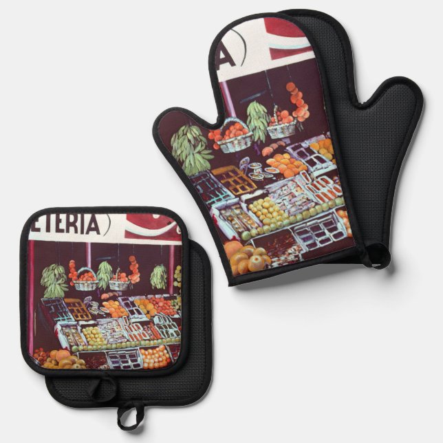 Set De Manoplas Cara moderna sobre un comercio atemporal, Jericó,  (Anverso/Reverso)