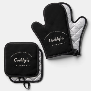 Set De Manoplas Casera con amor Black White Daddy's cocina