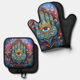 Set De Manoplas Celestial Hamsa