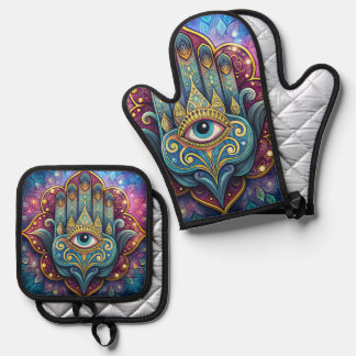 Set De Manoplas Celestial Hamsa