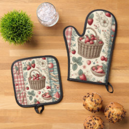 Set De Manoplas Cesta de Frutas Gingham Diversión