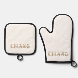 Set De Manoplas Chang Hmong Apellido Beige Plaid