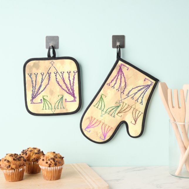 Set De Manoplas Chanukah colorido / Hanukkah (Insitu (colgante))