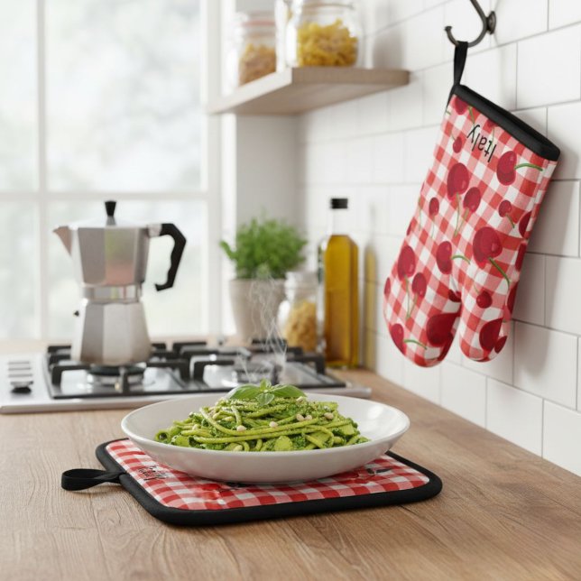 Set De Manoplas Cherry print pot holders - Italian kitchen  (Subido por el creador)