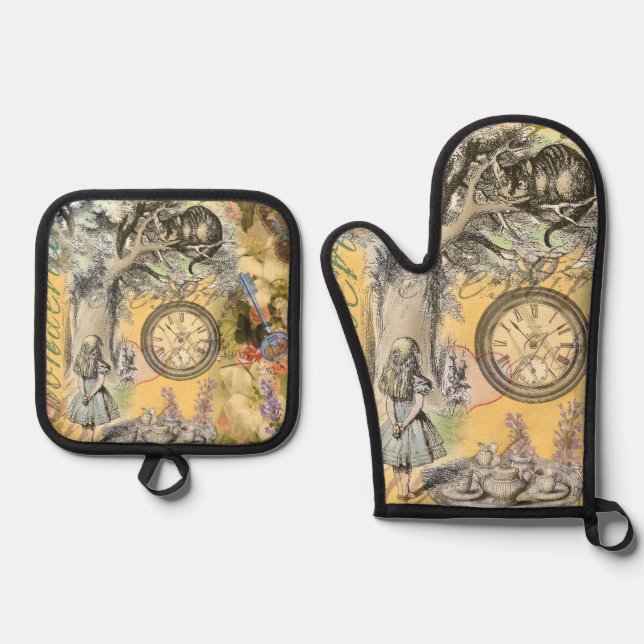 Set De Manoplas Cheshire Cat Alice Wonderland Classic (Anverso)