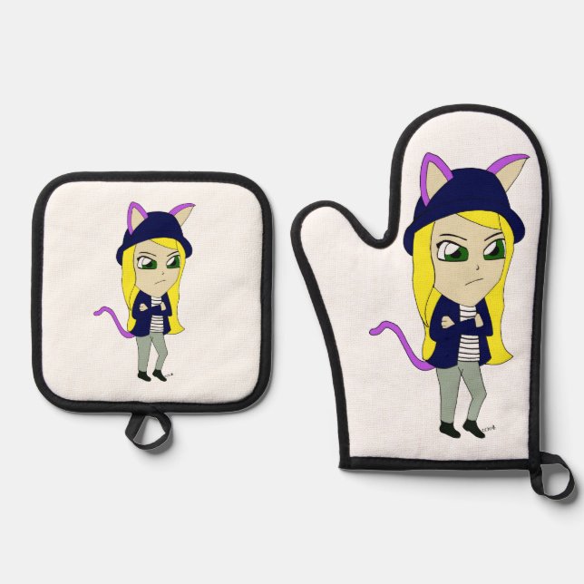 Set De Manoplas chibi catgirl (Anverso)