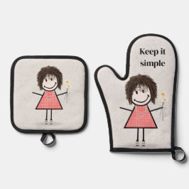 Set De Manoplas Chica Con Daisis Y Cita