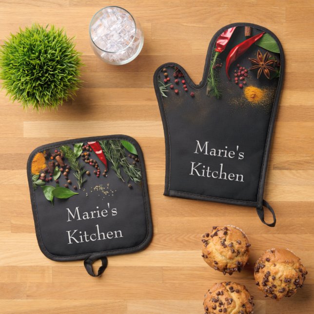 Set De Manoplas Chiles y Especias (De arriba hacia abajo)