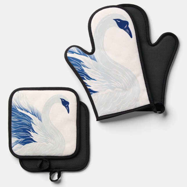 Set De Manoplas Chinese swan wings pattern (Persnalize) (Anverso/Reverso)