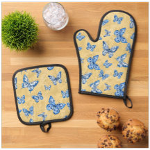 Chinoiserie Azul Vintage Mariposas Damask Desvanec