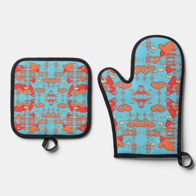 Set De Manoplas Chispas de Corazones (Anverso)