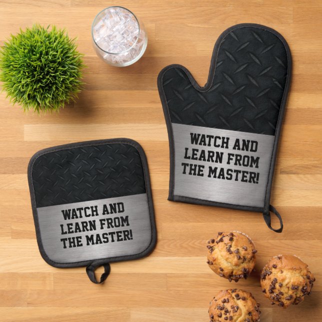 Set De Manoplas Chiste De Cocina Funny Watch Y Learn (De arriba hacia abajo)