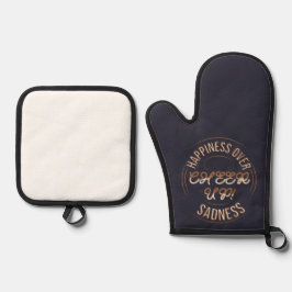 SET DE MANOPLAS  CHOOSE HAPPY CHEER UP OVEN MITT & POT HOLDER 