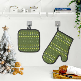 Set De Manoplas Christmas Oven Mitt and Pot Holders