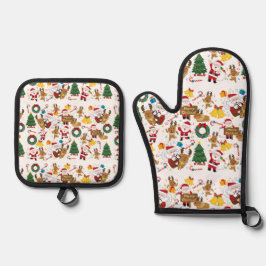 Set De Manoplas christmast pattern 