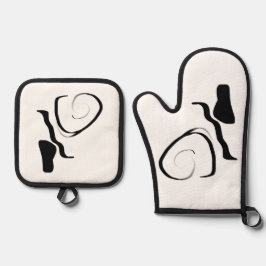 Set De Manoplas Ciclo de giro: Resumen en blanco y negro